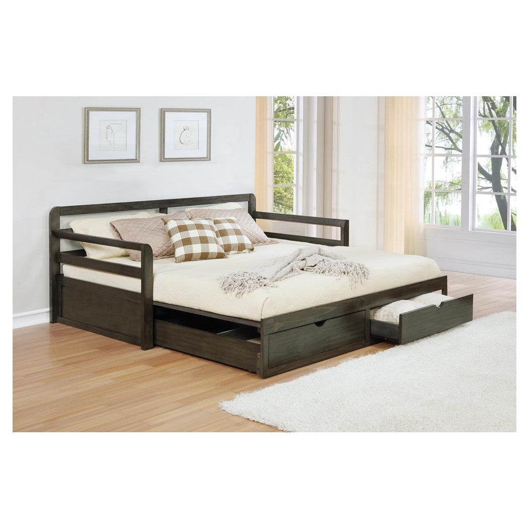 Sorrento 2-drawer Twin Daybed with Extension Trundle Grey 305706