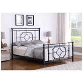 Paskay Eastern King Metal Panel Bed Matte Black 305766KE