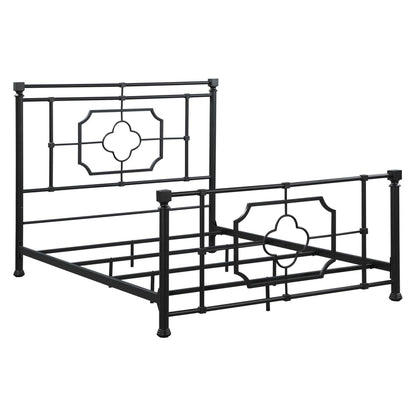 Paskay Eastern King Metal Panel Bed Matte Black 305766KE