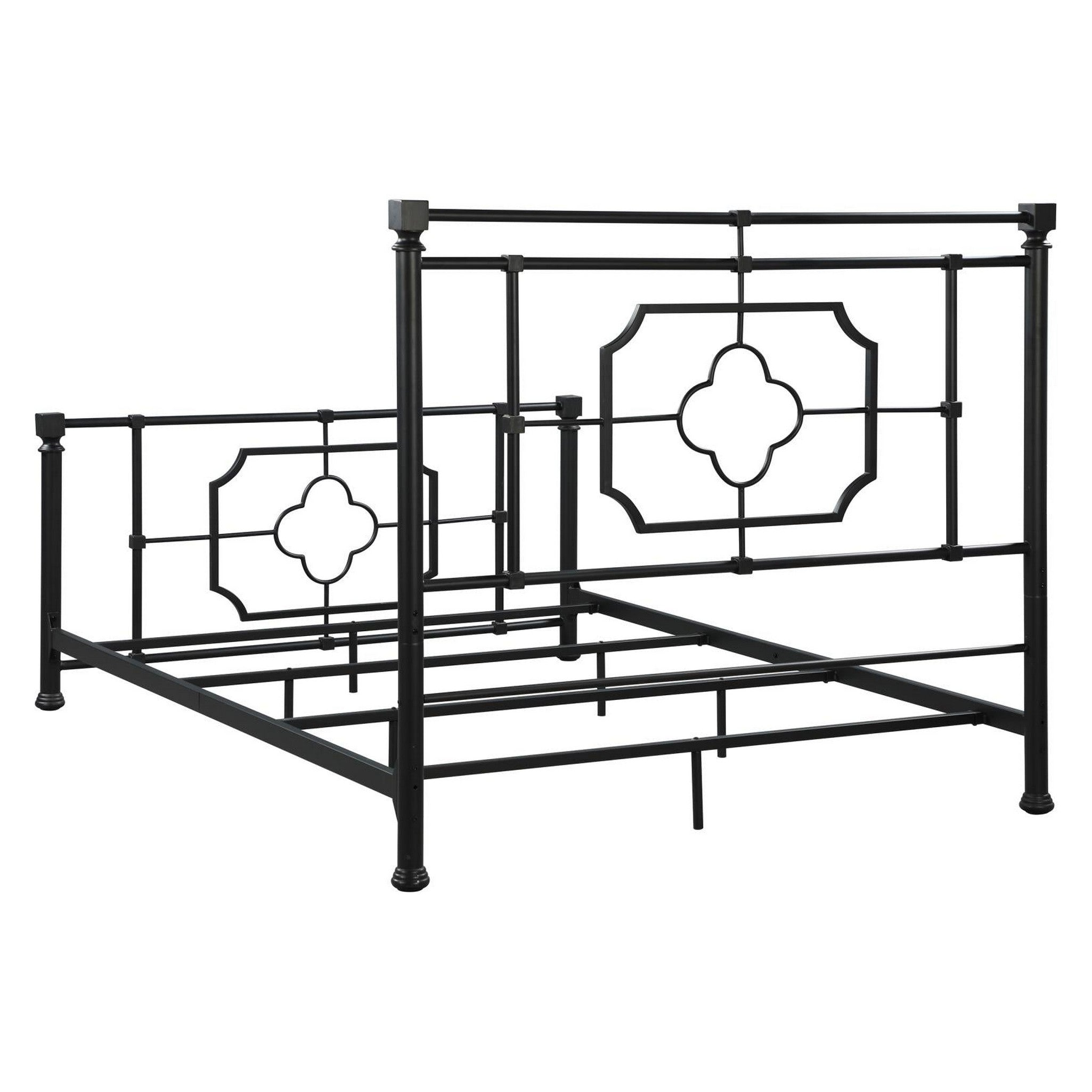 Paskay Eastern King Metal Panel Bed Matte Black 305766KE