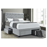 Soledad Full 4-drawer Button Tufted Storage Bed Beige 305878F