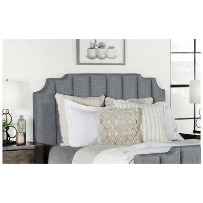 Fiona Upholstered Panel Bed Light Grey 306029F