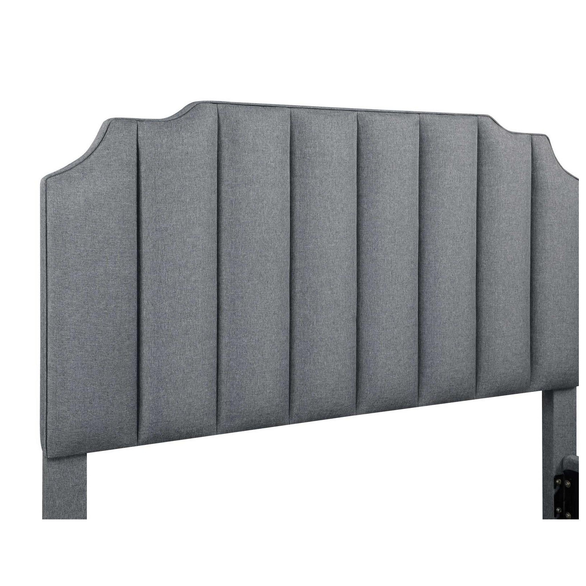 Fiona Upholstered Panel Bed Light Grey 306029KE