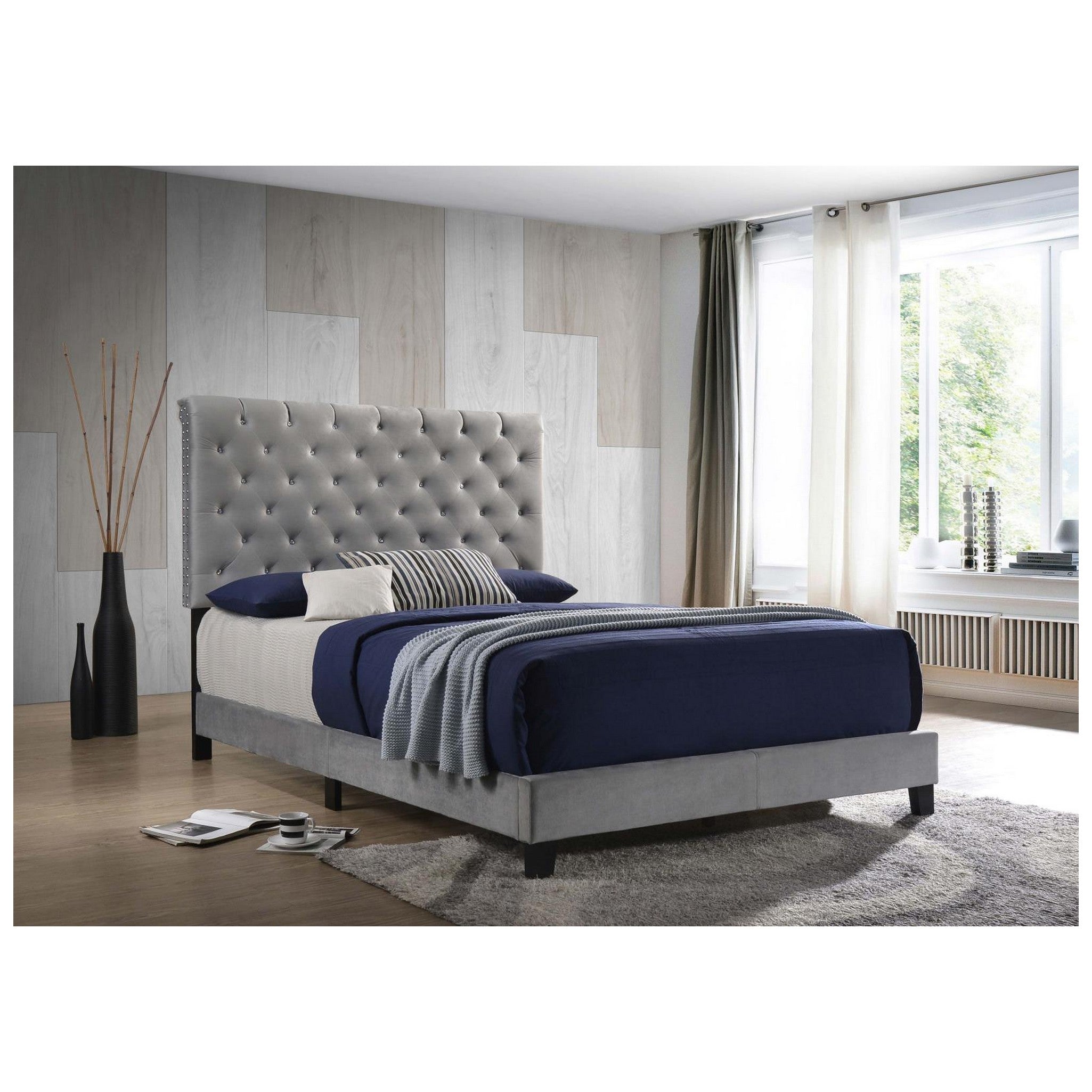 Warner Queen Upholstered Bed Grey 310042Q