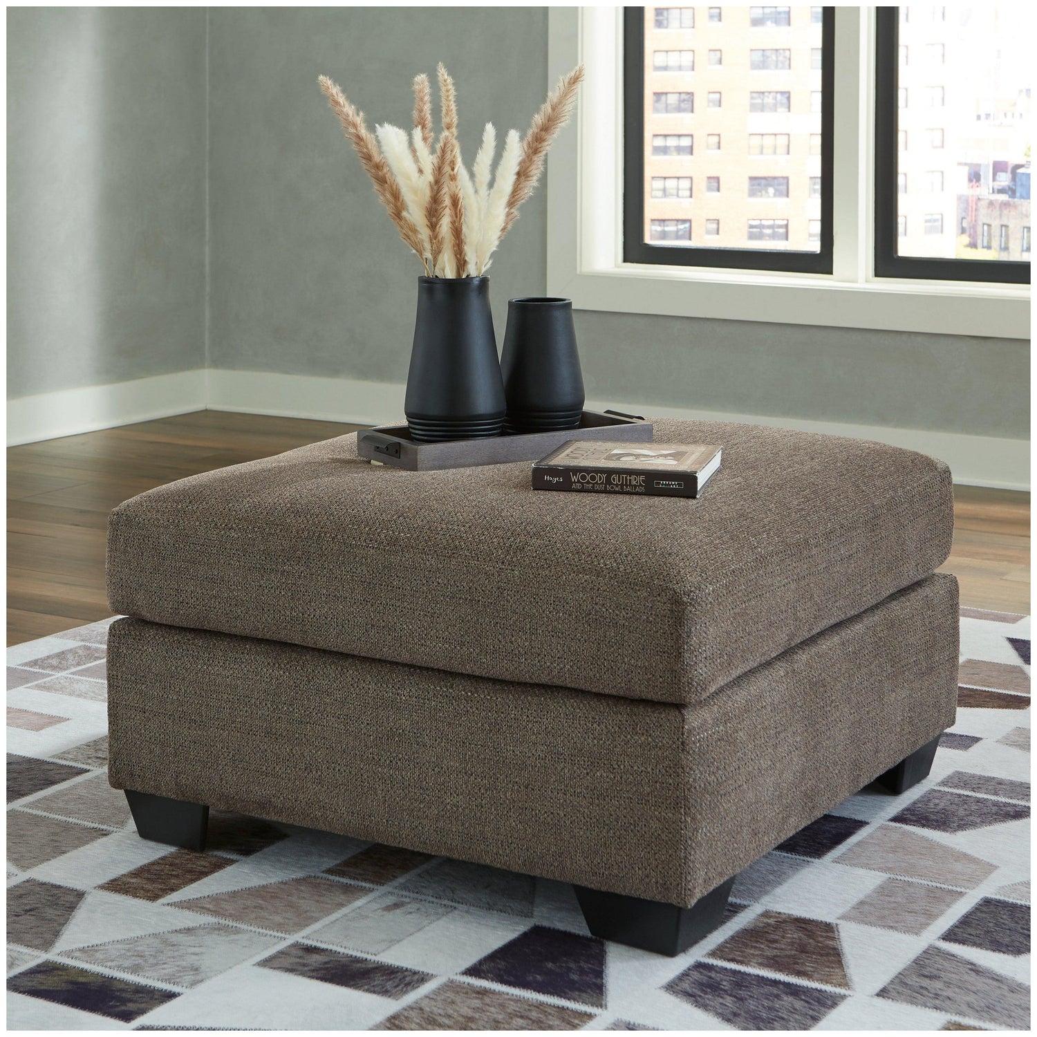 Mahoney Oversized Accent Ottoman Ash-3100508