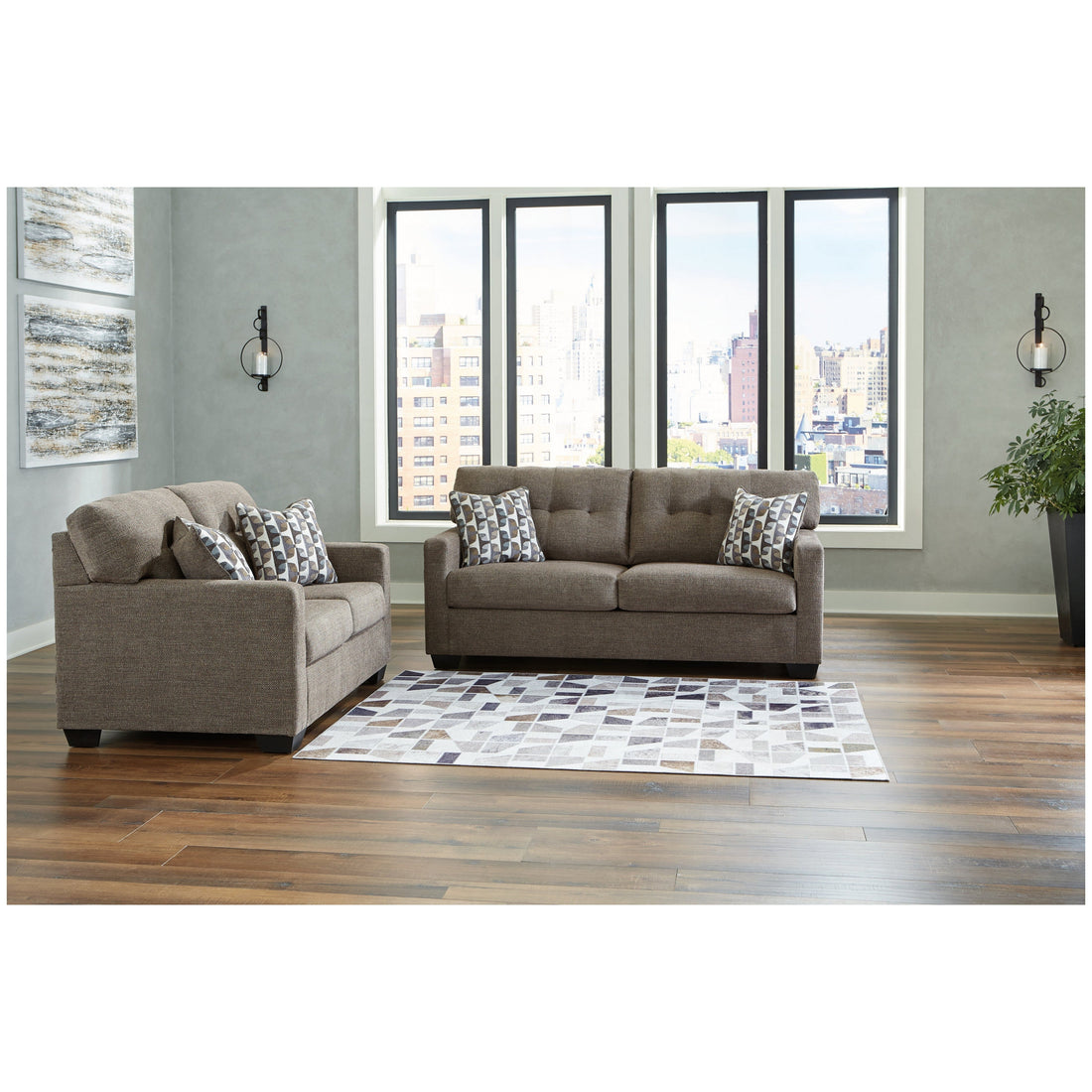 Mahoney Sofa and Loveseat Ash-31005U1