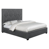 Bowfield Upholstered Bed with Nailhead Trim Charcoal 315900KE