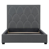 Bowfield Upholstered Bed with Nailhead Trim Charcoal 315900KE