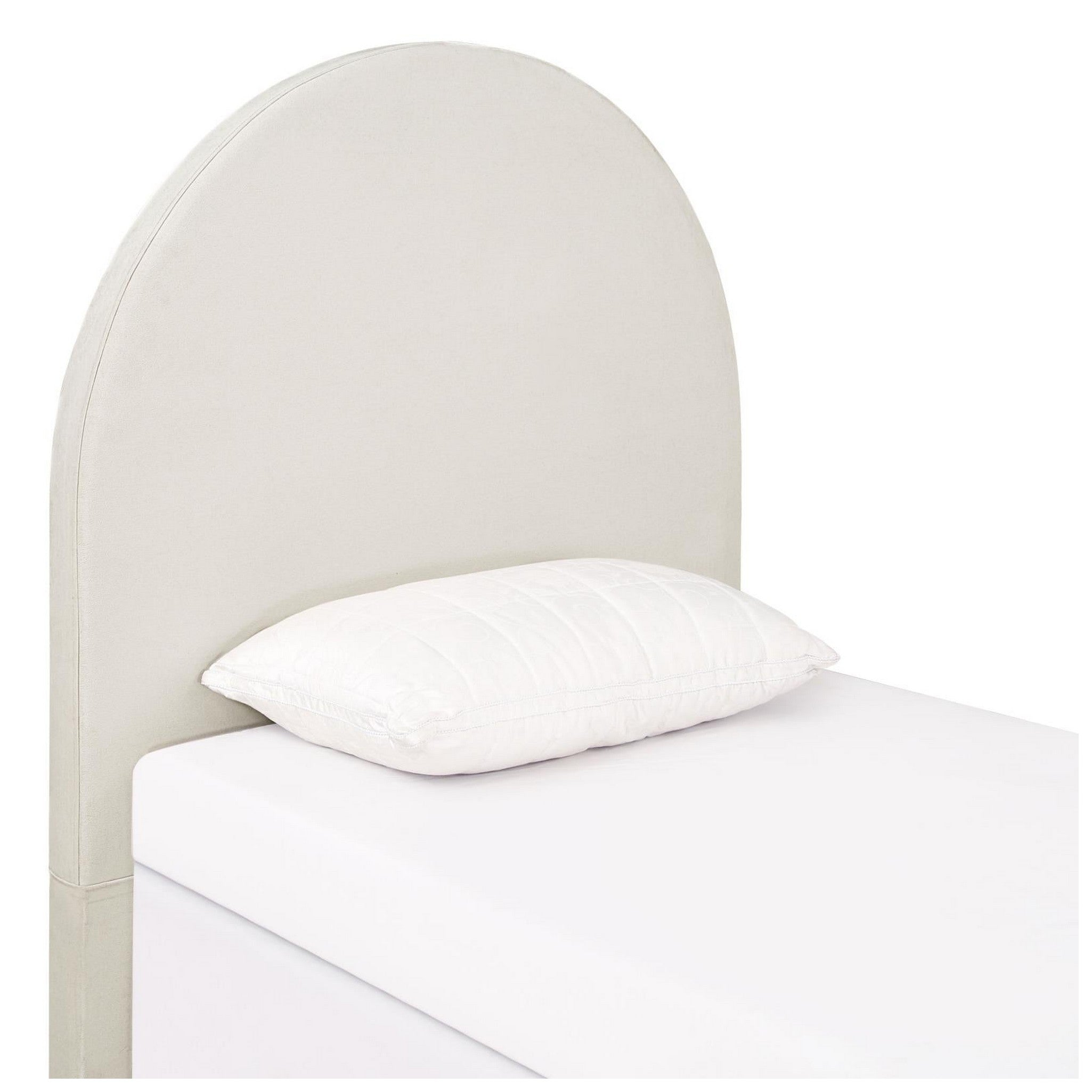 June Upholstered Arched Twin Headboard Ivory 315926T