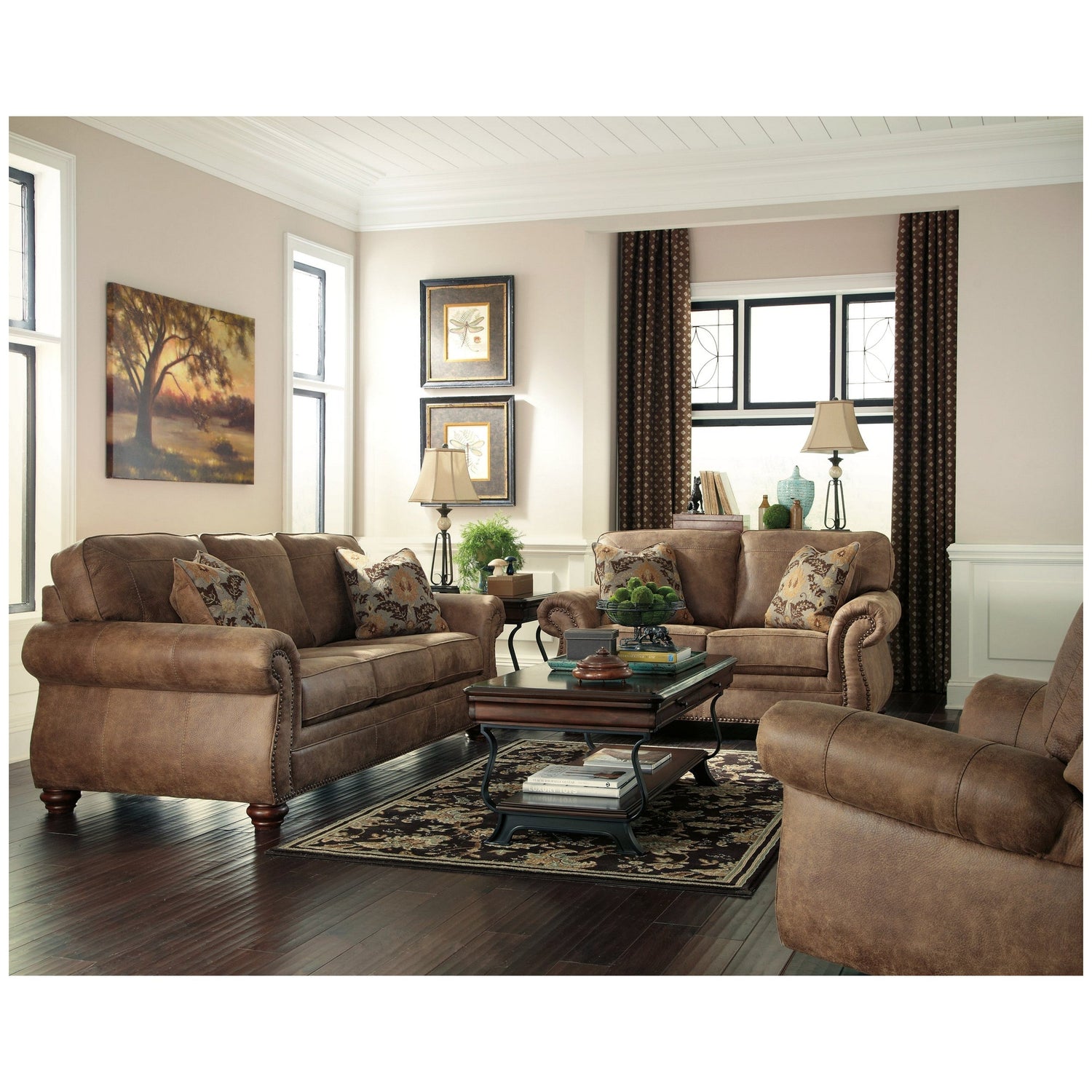 Larkinhurst Sofa and Loveseat with Recliner Ash-31901U9