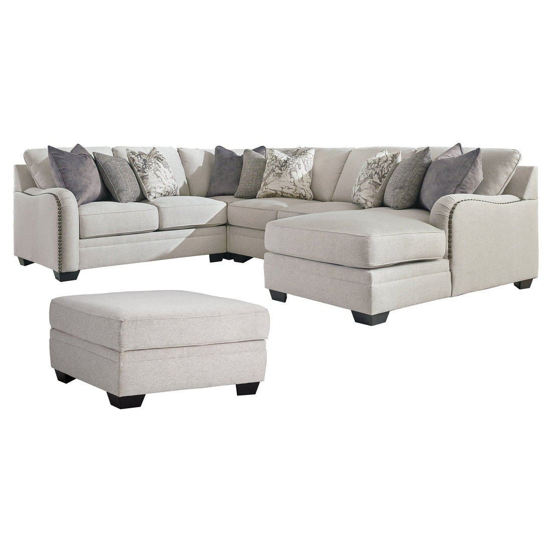 Dellara 4-Piece Sectional with Ottoman Ash-32101U2