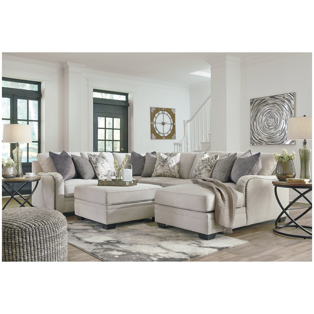 Dellara 4-Piece Sectional with Ottoman Ash-32101U2