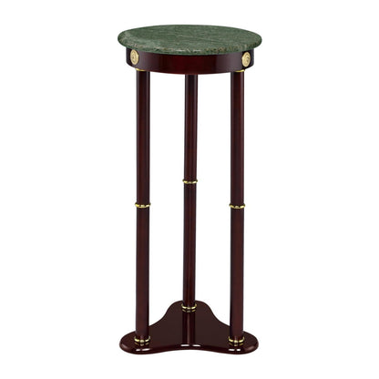 Edie Round Marble Top Accent Table Merlot 3315