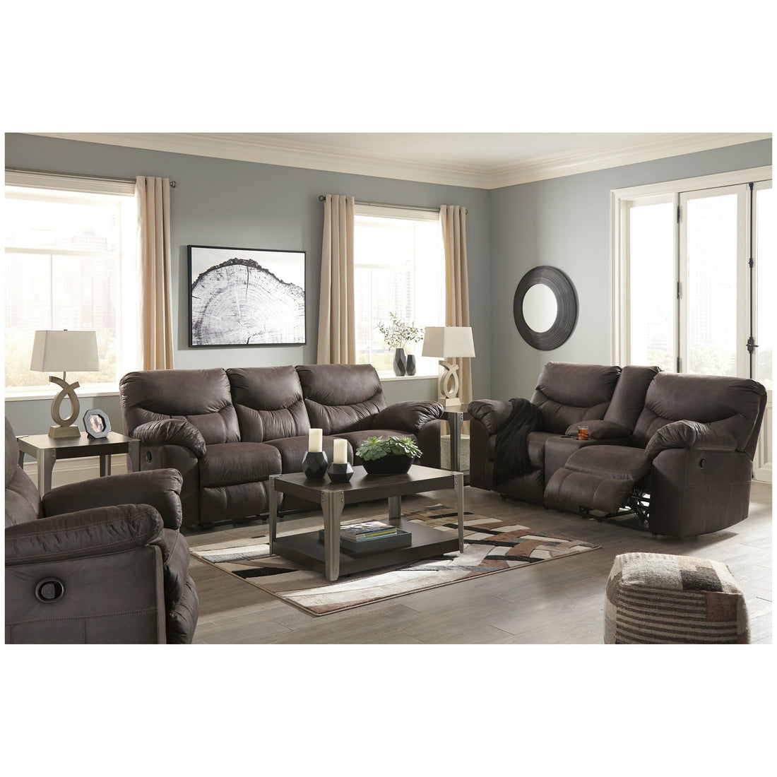 Boxberg Reclining Sofa and Loveseat with Recliner Ash-33803U2