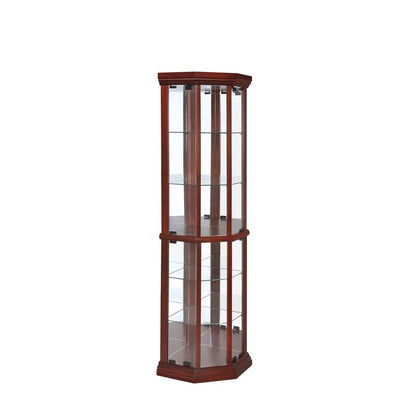 Appledale 6-shelf Corner Curio Cabinet Medium Brown 3393