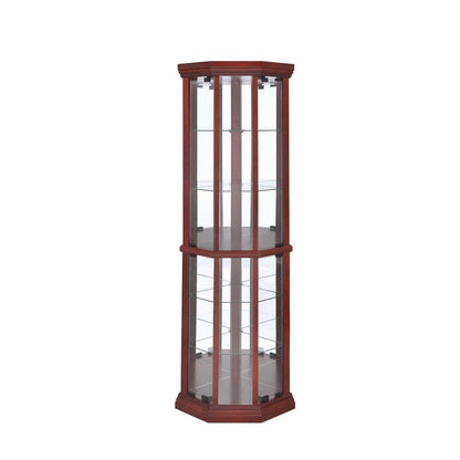 Appledale 6-shelf Corner Curio Cabinet Medium Brown 3393