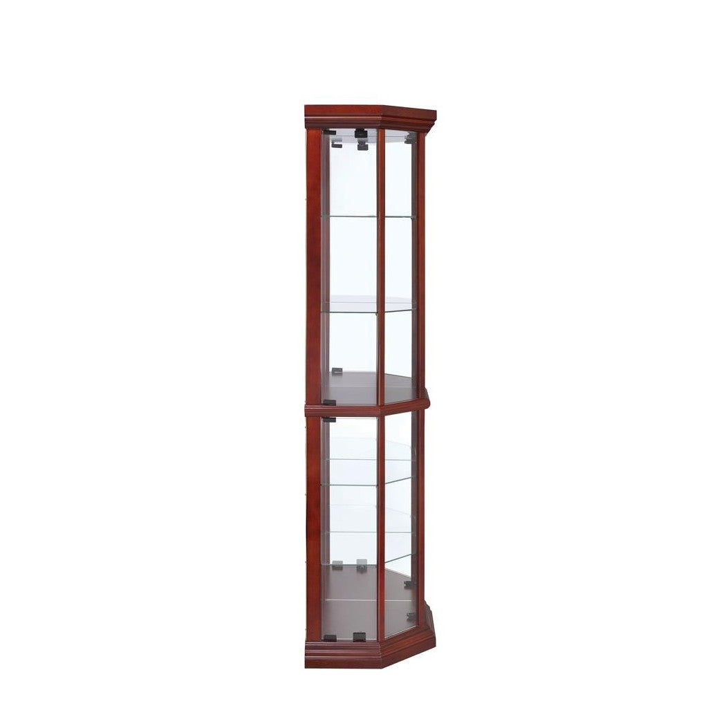 Appledale 6-shelf Corner Curio Cabinet Medium Brown 3393