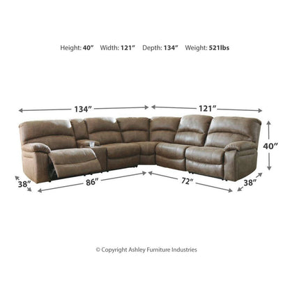 Segburg 4-Piece Power Reclining Sectional Ash-34303S2