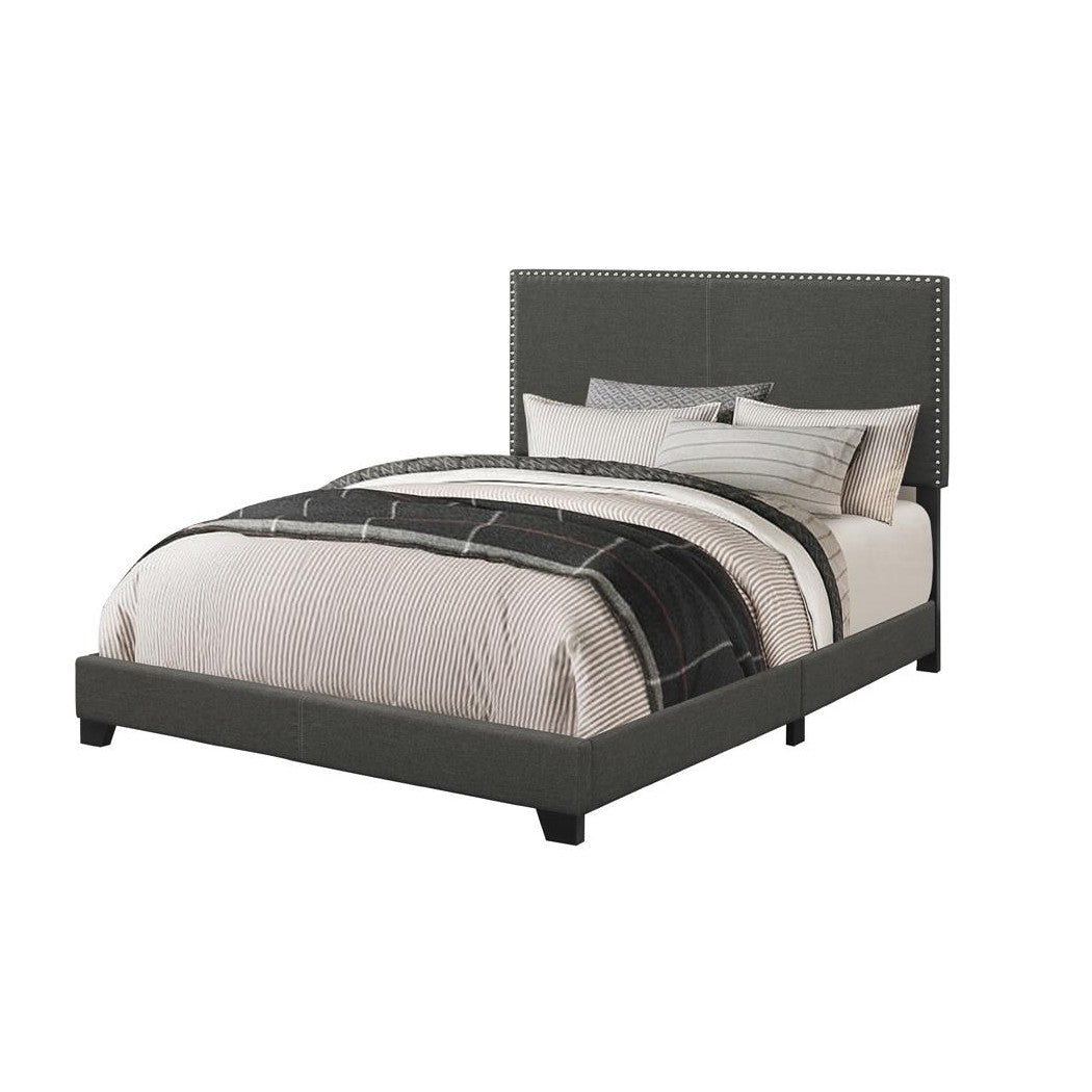 Boyd California King Upholstered Bed with Nailhead Trim Charcoal 350061KW