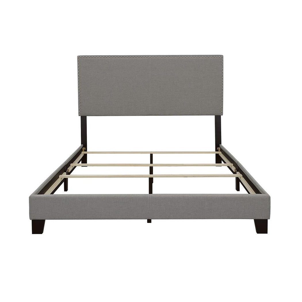 Boyd Queen Upholstered Bed with Nailhead Trim Grey 350071Q