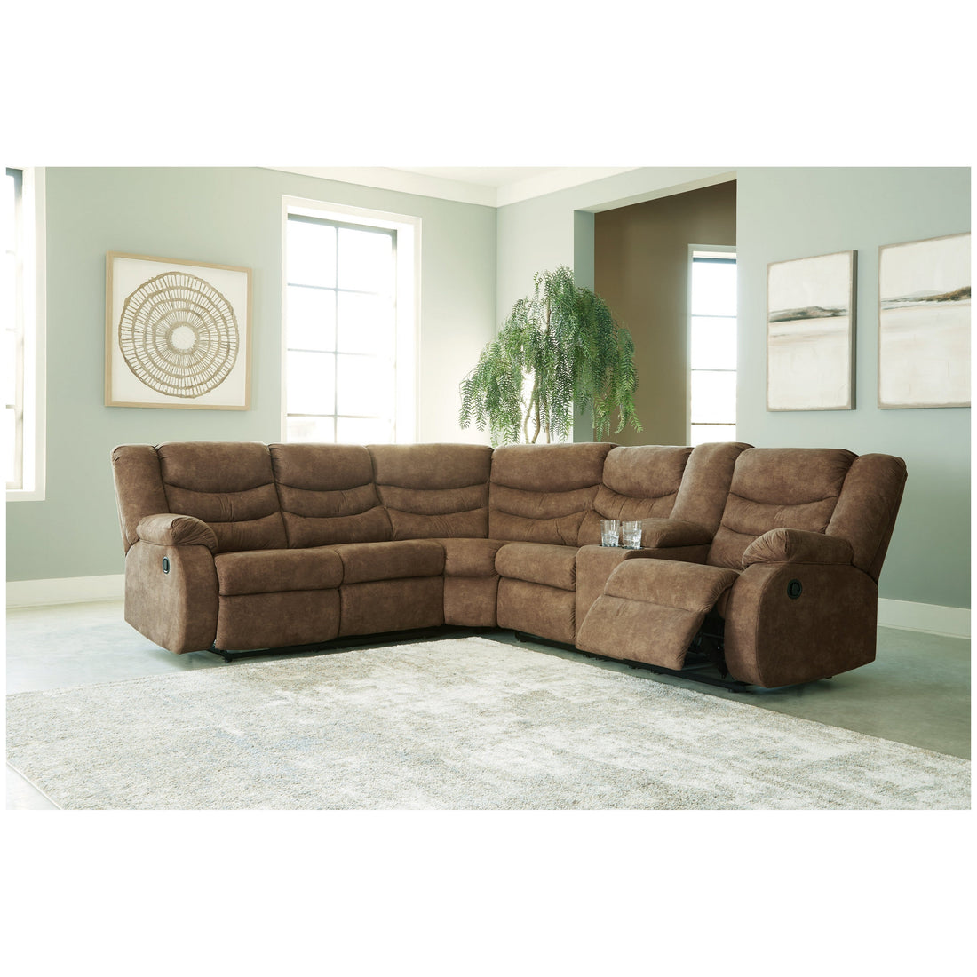 Partymate 2-Piece Reclining Sectional Ash-36902S1