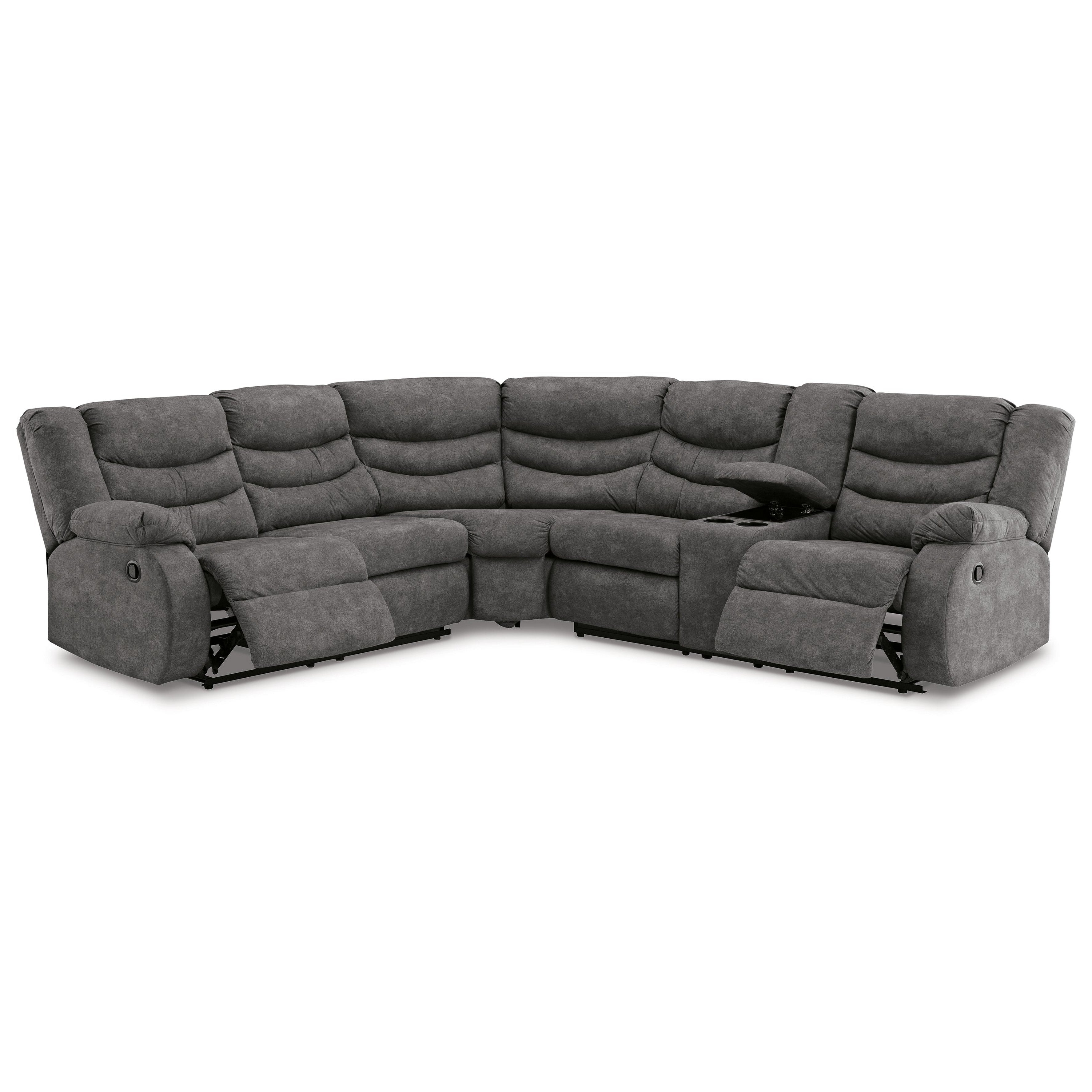 Partymate 2-Piece Reclining Sectional Ash-36903S1