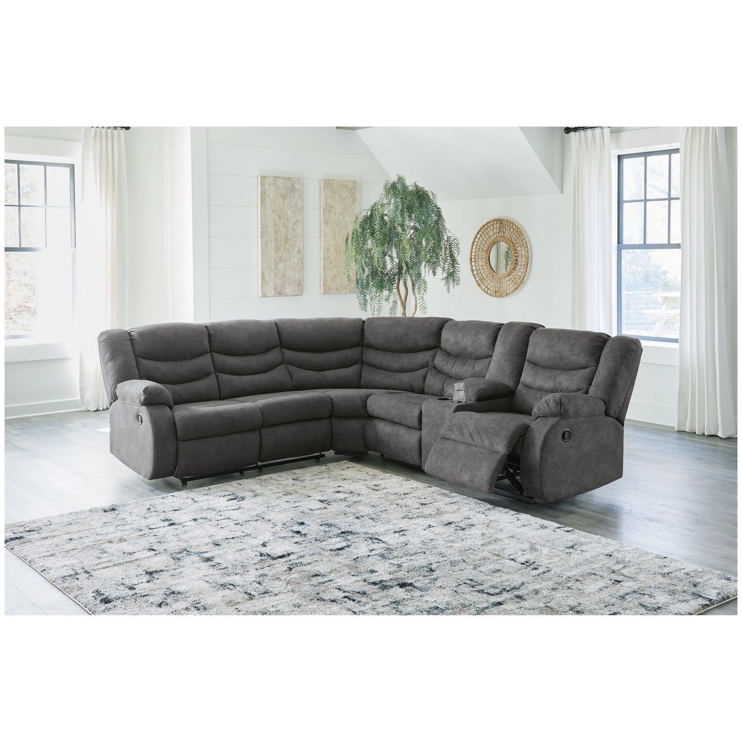 Partymate 2-Piece Reclining Sectional Ash-36903S1