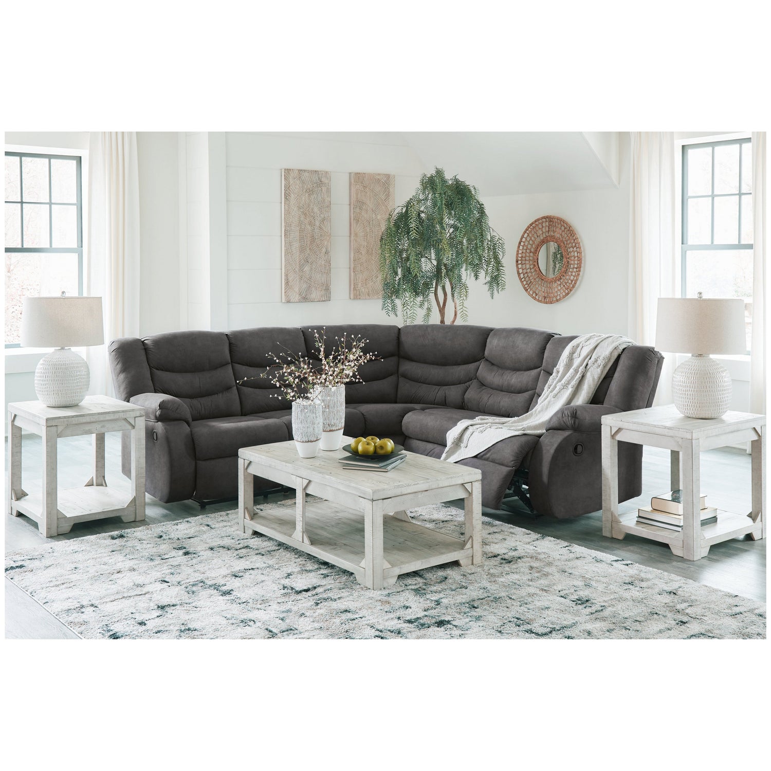 Partymate 2-Piece Reclining Sectional Ash-36903S2