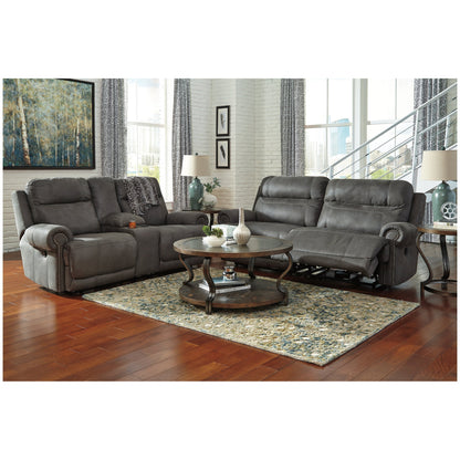 Austere Reclining Loveseat with Console Ash-3840194