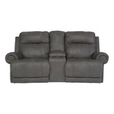 Austere Reclining Loveseat with Console Ash-3840194