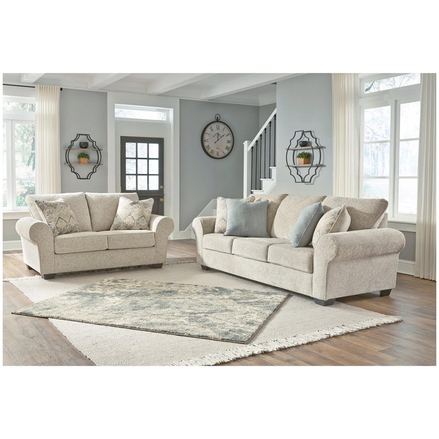 Haisley Sofa and Loveseat Ash-38901U1