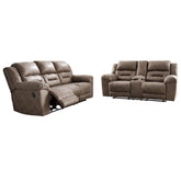 Stoneland Reclining Sofa and Loveseat Ash-39905U1