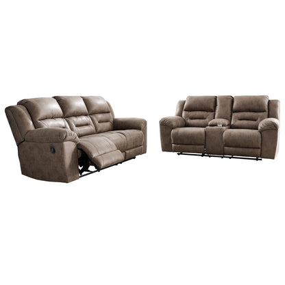 Stoneland Reclining Sofa and Loveseat Ash-39905U1