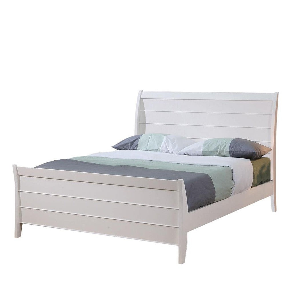 Selena Twin Sleigh Platform Bed Buttermilk 400231T