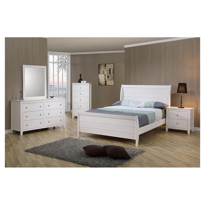 Selena Twin Sleigh Platform Bed Buttermilk 400231T