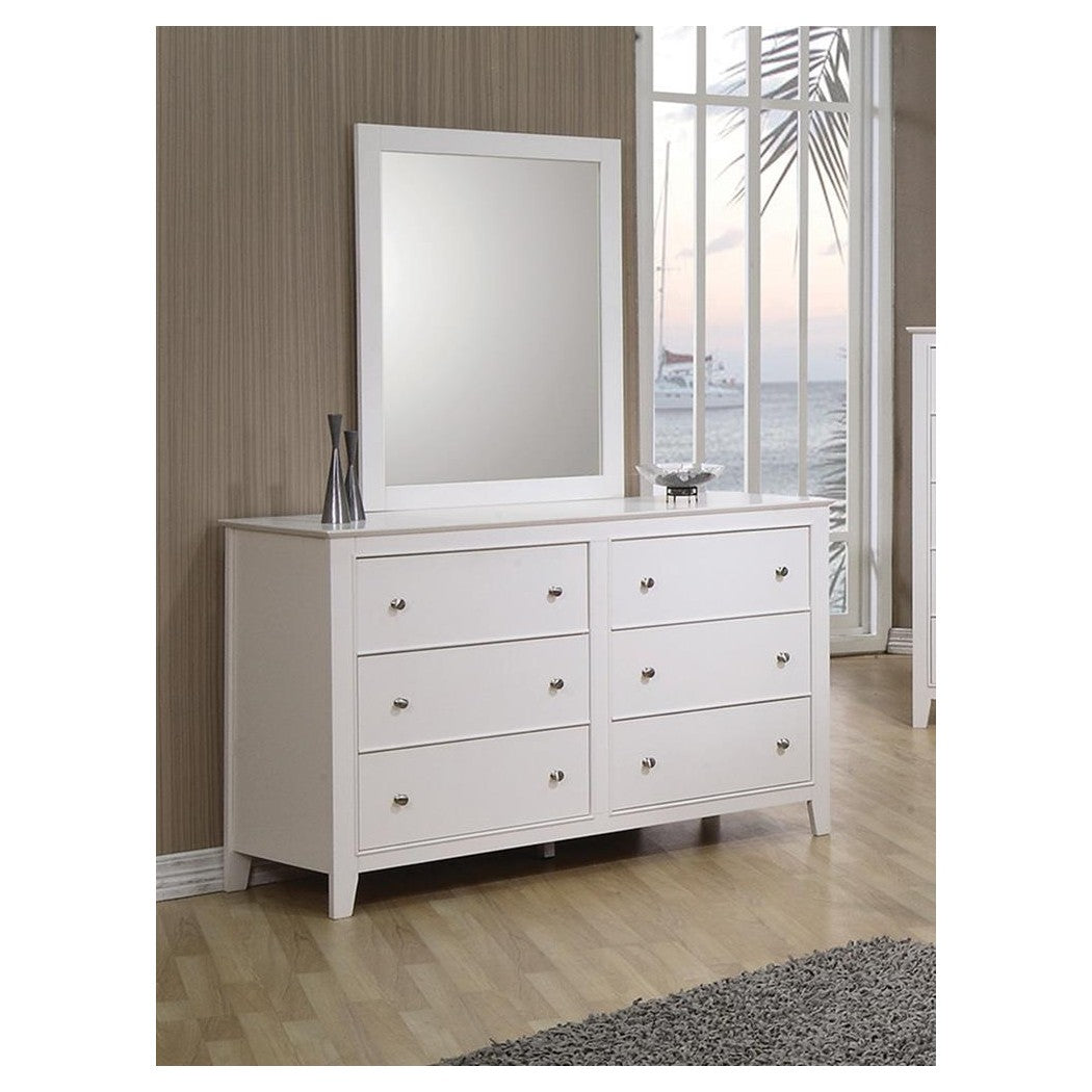 Selena Rectangular Dresser Mirror Buttermilk 400234