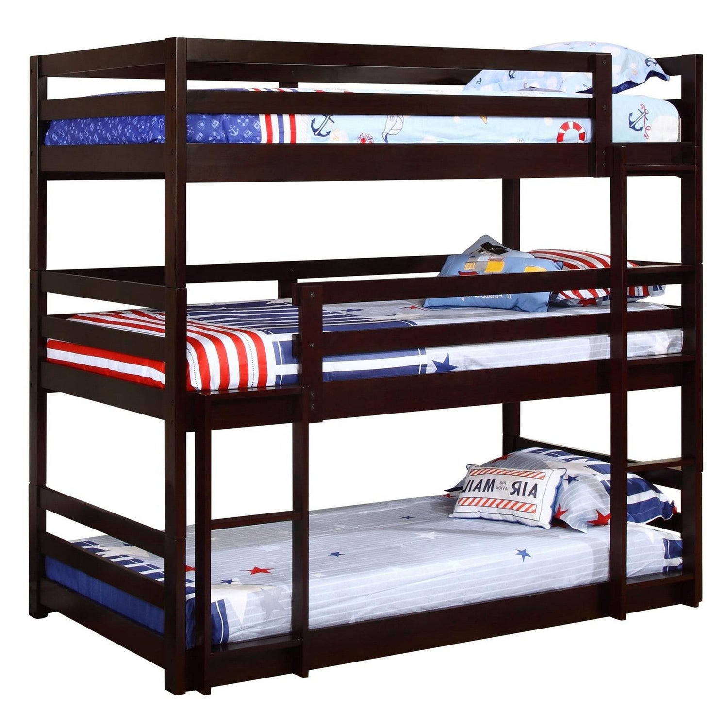 Sandler Twin Triple Bunk Bed Cappuccino 400302