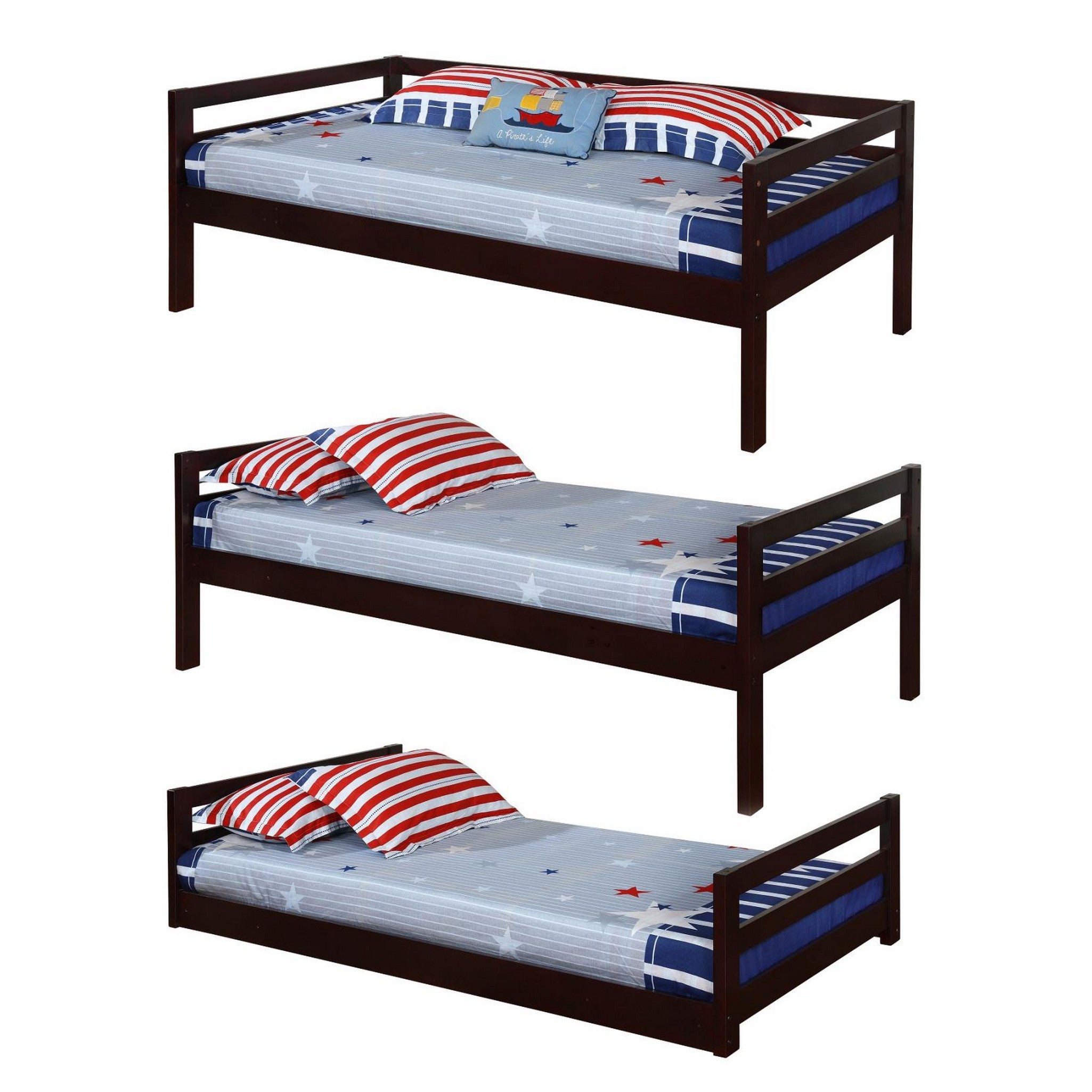 Sandler Twin Triple Bunk Bed Cappuccino 400302