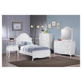 Dominique Full Panel Bed White 400561F