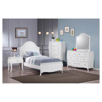 Dominique Twin Panel Bed White 400561T