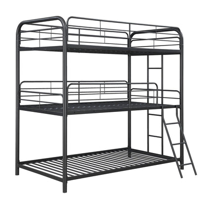 Garner Triple Bunk Bed with Ladder Gunmetal 400777