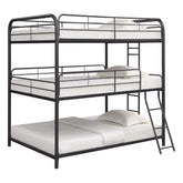 Garner Triple Bunk Bed with Ladder Gunmetal 400779