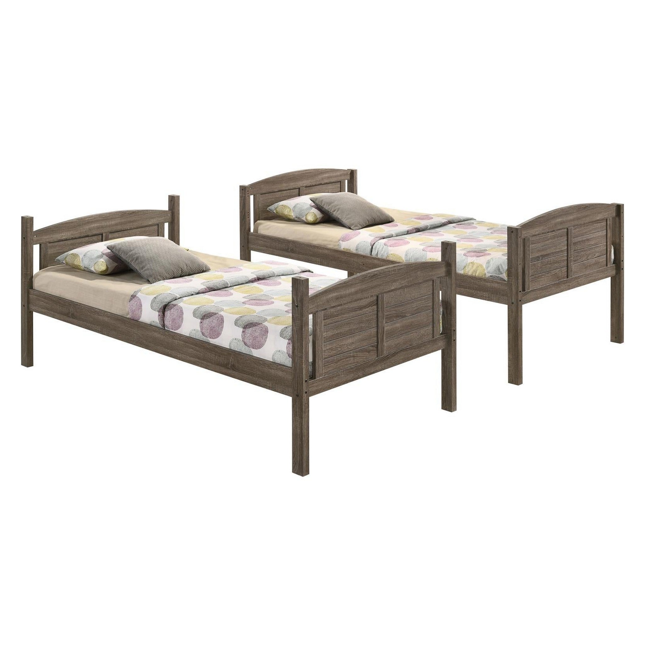 Flynn Twin over Full Bunk Bed Weathered Brown 400809