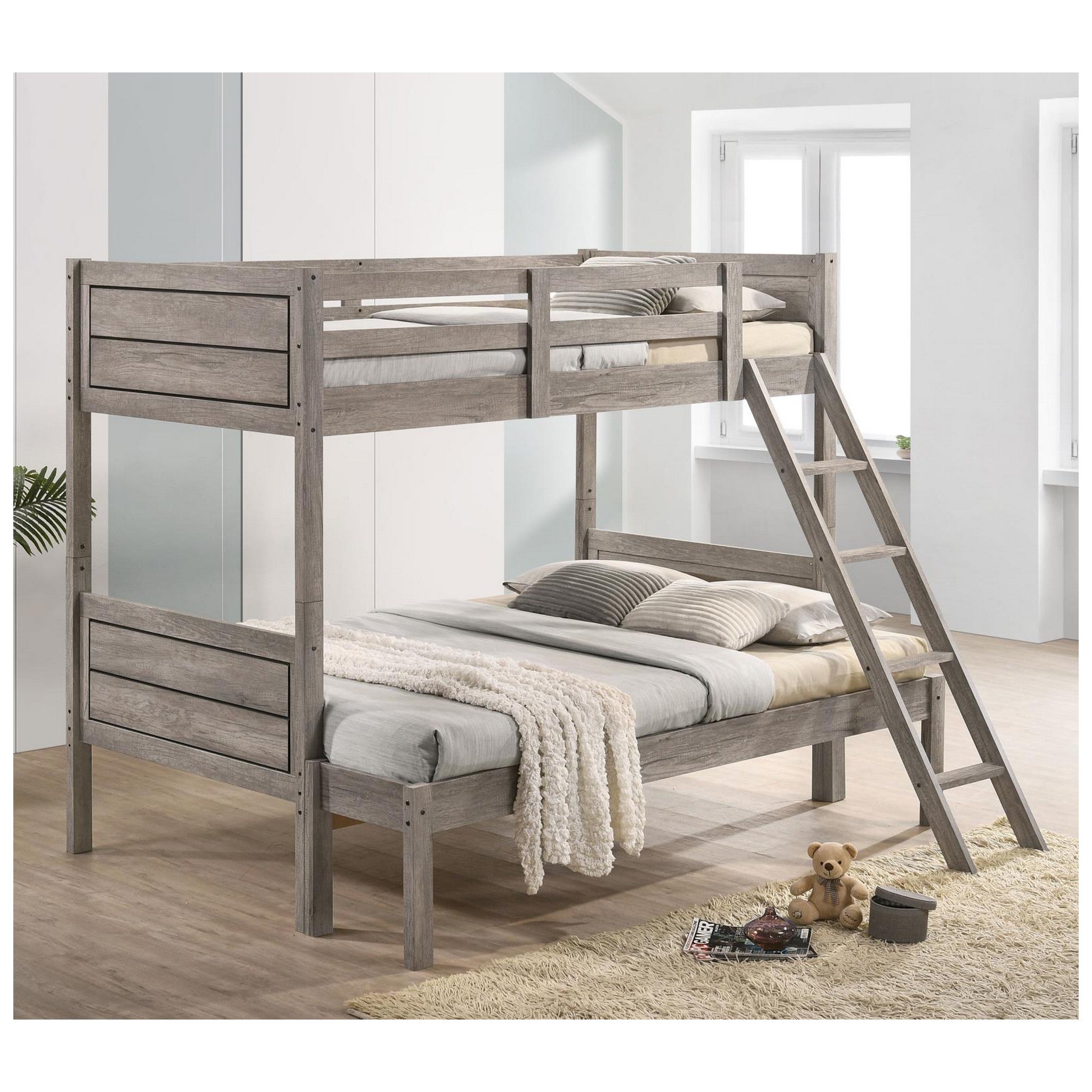 Ryder Twin over Full Bunk Bed Weathered Taupe 400819