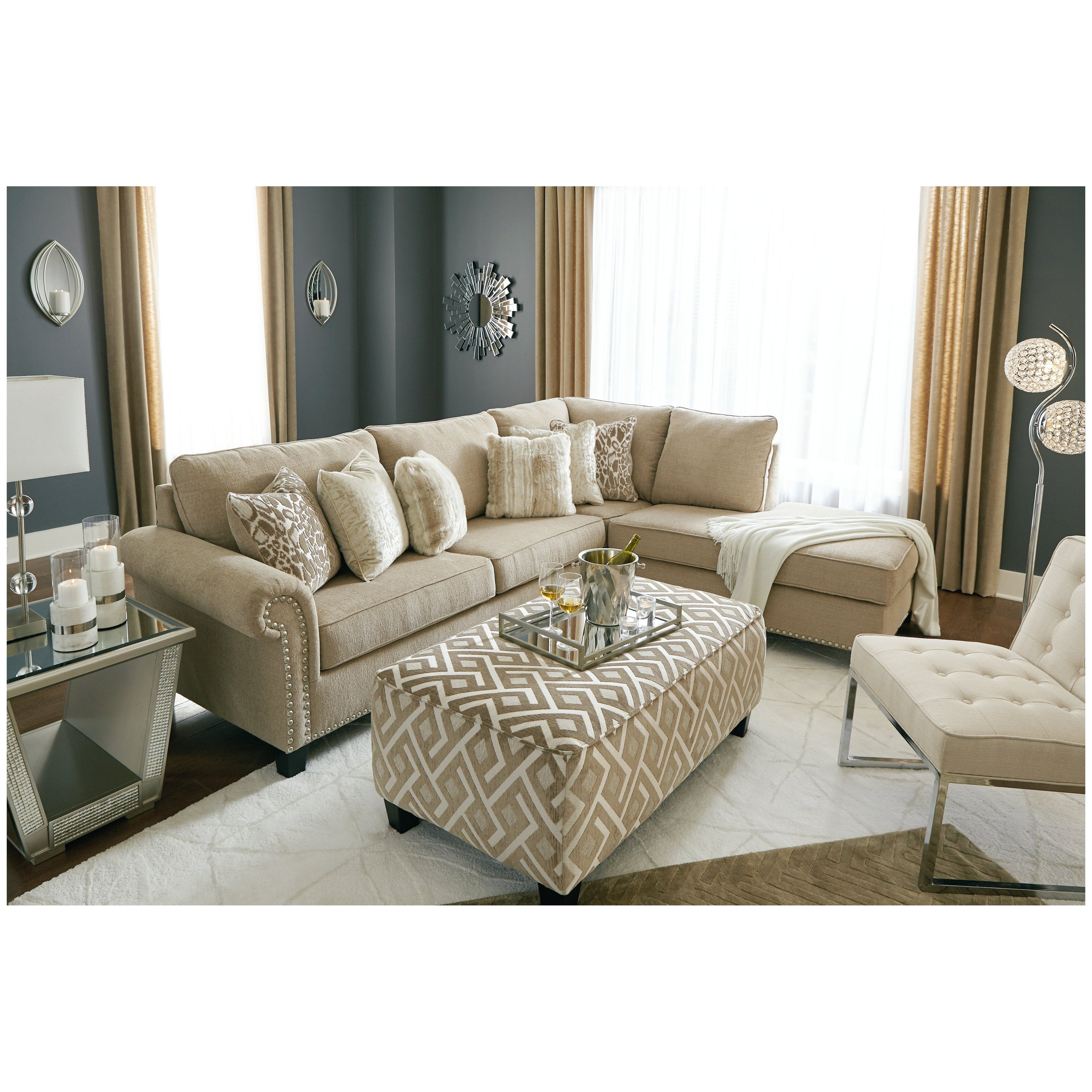 Dovemont 2-Piece Sectional with Ottoman Ash-40401U1