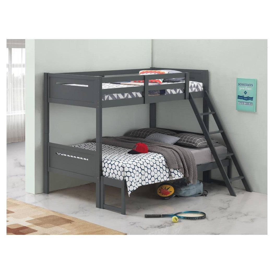 Littleton Twin/Full Bunk Bed Grey 405052GRY