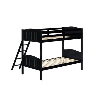 Arlo Twin/Twin Bunk Bed with Ladder Black 405053BLK