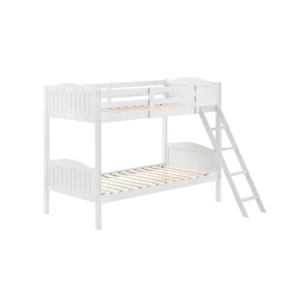 Arlo Twin/Twin Bunk Bed with Ladder White 405053WHT