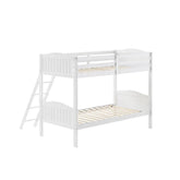 Arlo Twin/Twin Bunk Bed with Ladder White 405053WHT