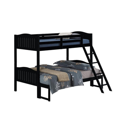 Arlo Twin/Full Bunk Bed with Ladder Black 405054BLK